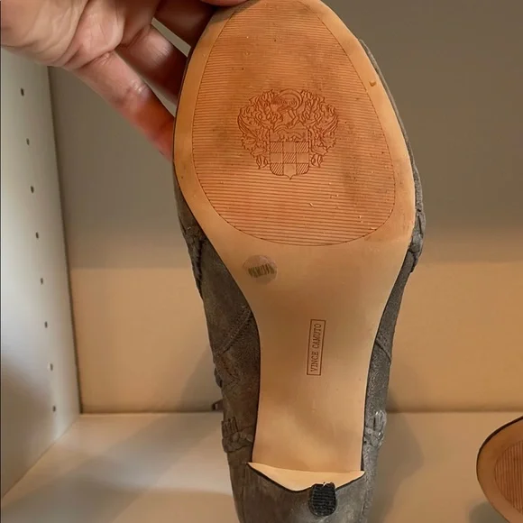 Women's Peep-Toe Ankle Boots - Gray - Picture 6 of 6